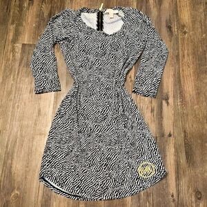 Michael Kors Zebra Print Long Sleeve Dress XS